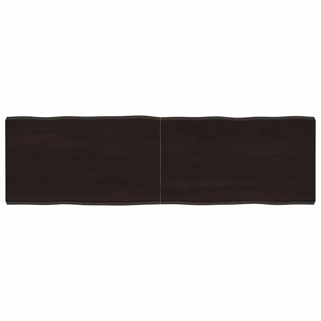 Solid Wood Table Top Dark Brown Live Edge 140x40cm Folding Board