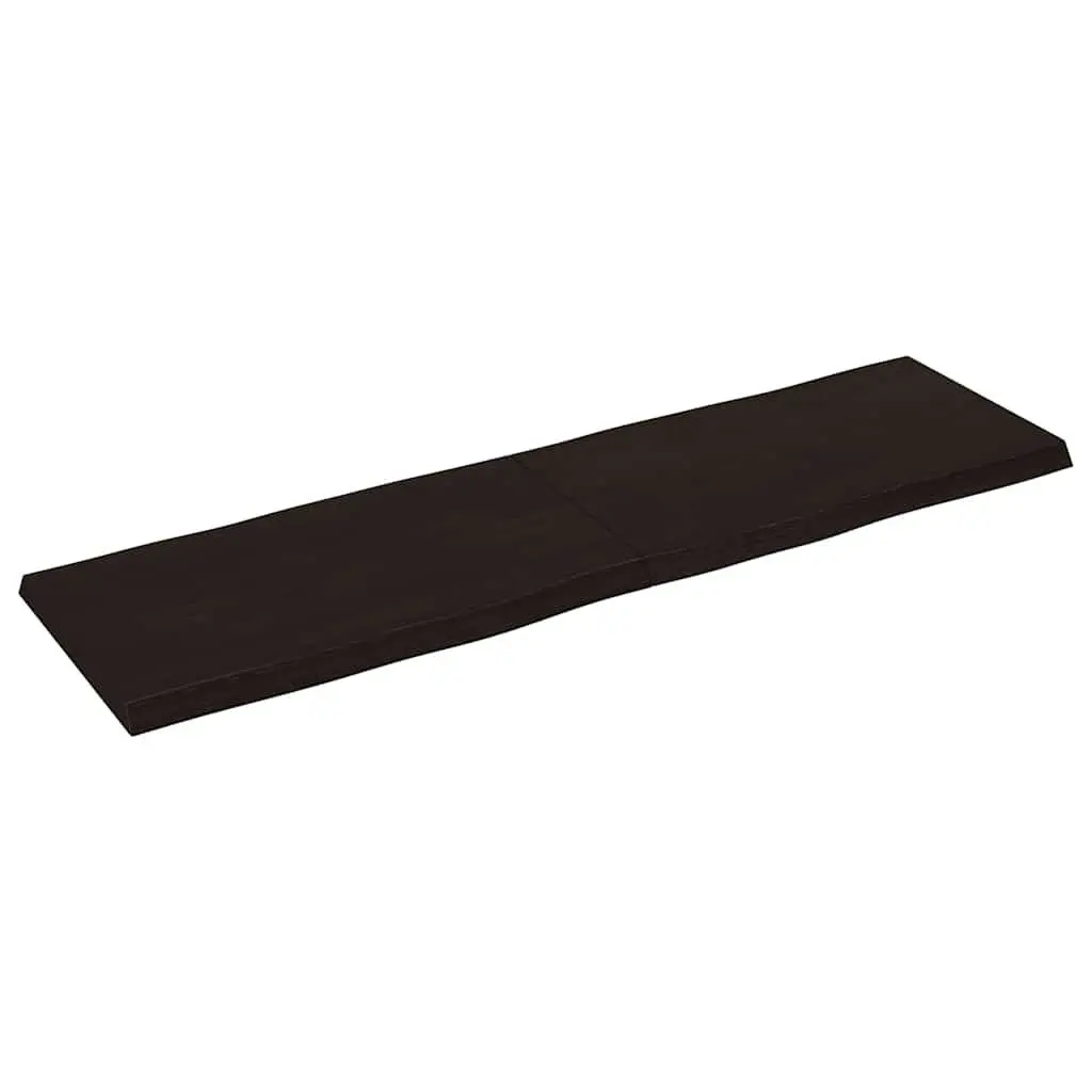Solid Wood Table Top Dark Brown Live Edge 140x40cm Folding Board