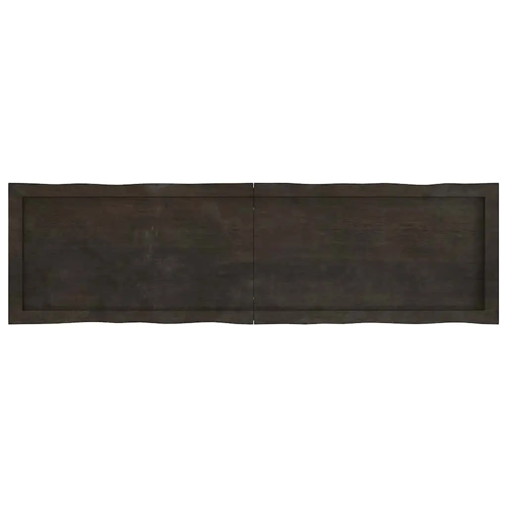 Solid Wood Table Top Dark Brown Live Edge 140x40cm Folding Board
