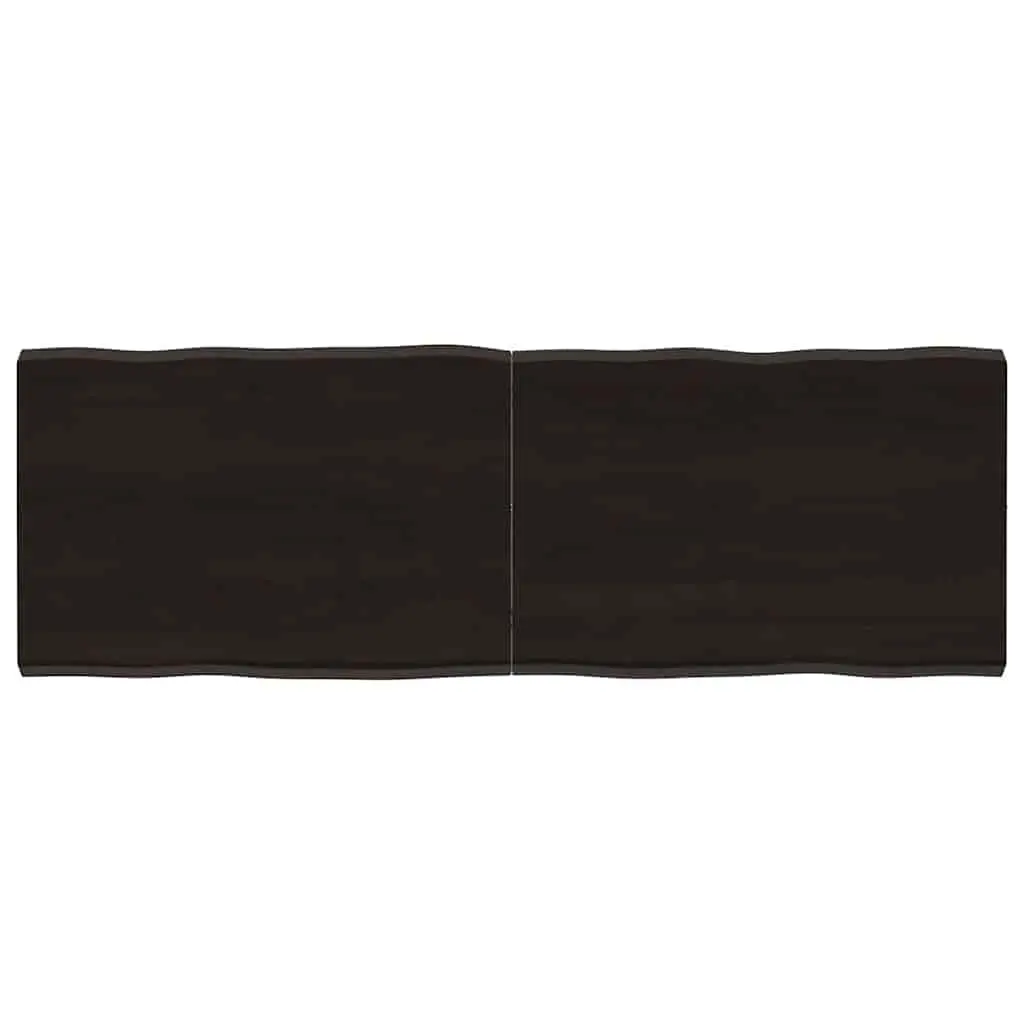 Folding Table Top Handcrafted Dark Brown Solid Oak Wood Live Edge 140x50cm