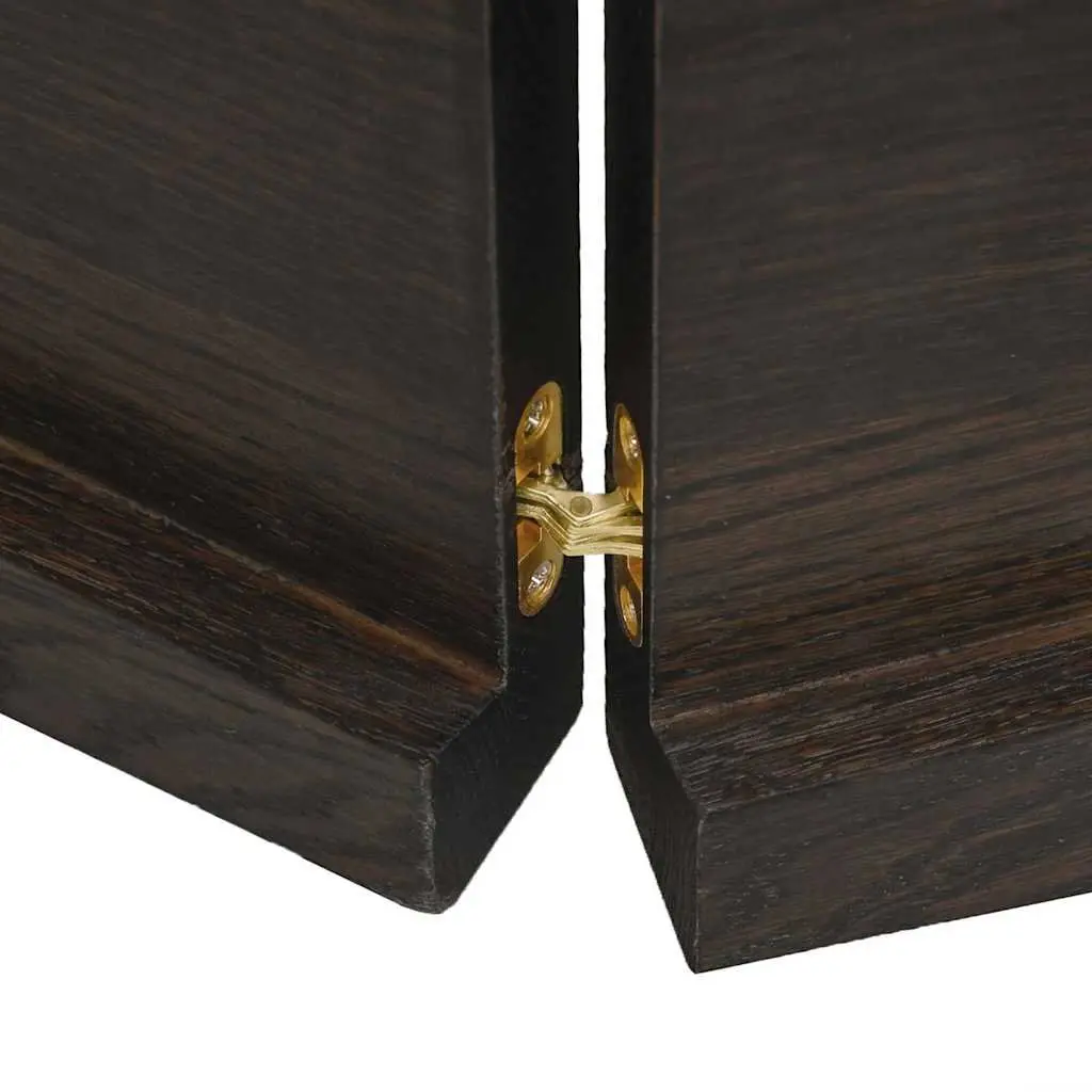 Wooden Table Top 140x60cm Dark Brown Treated Solid Oak Wood Live Edge Foldable