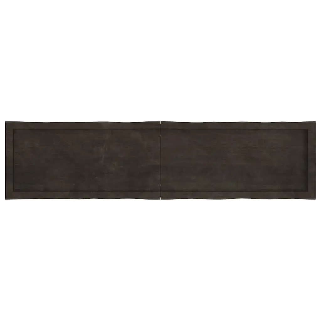 Solid Oak Wood Table Top Dark Brown Live Edge 160x40cm Foldable