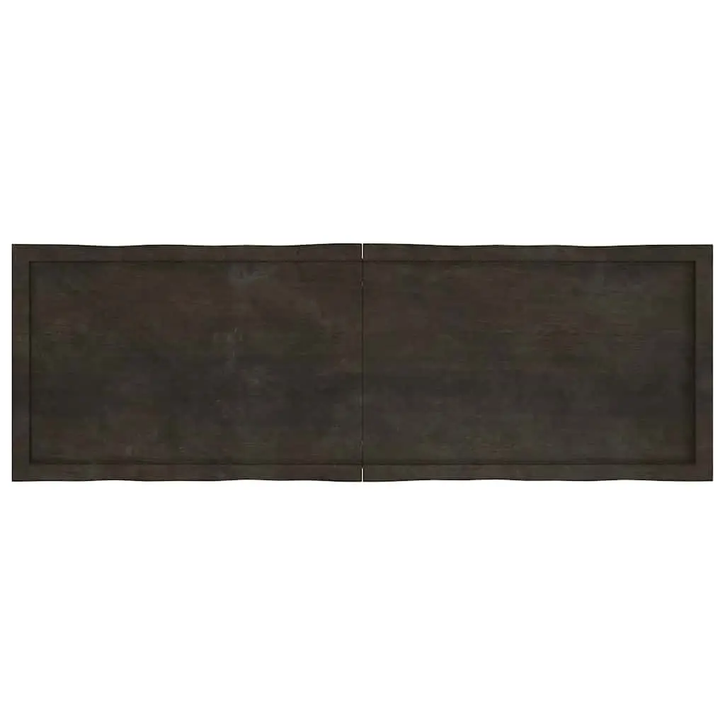 Wooden Table Top Live Edge Dark Brown Solid Oak Foldable 160 x 50 x 2-4 cm
