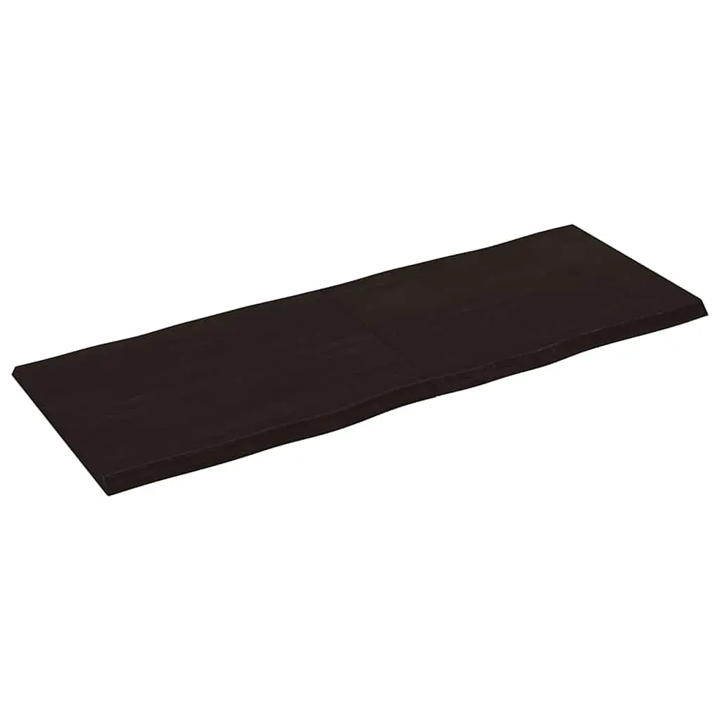 Live Edge Solid Oak Table Top in Dark Brown 160x60cm