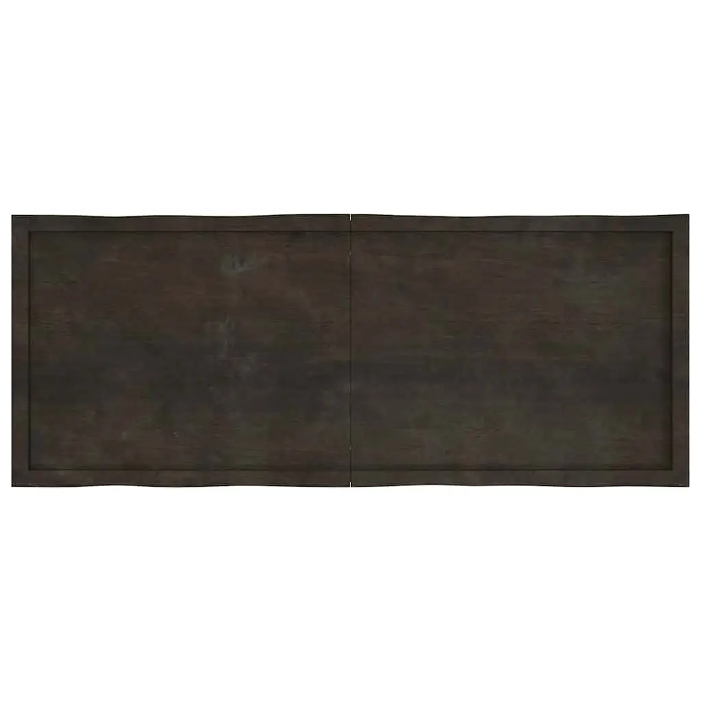 Live Edge Solid Oak Table Top in Dark Brown 160x60cm