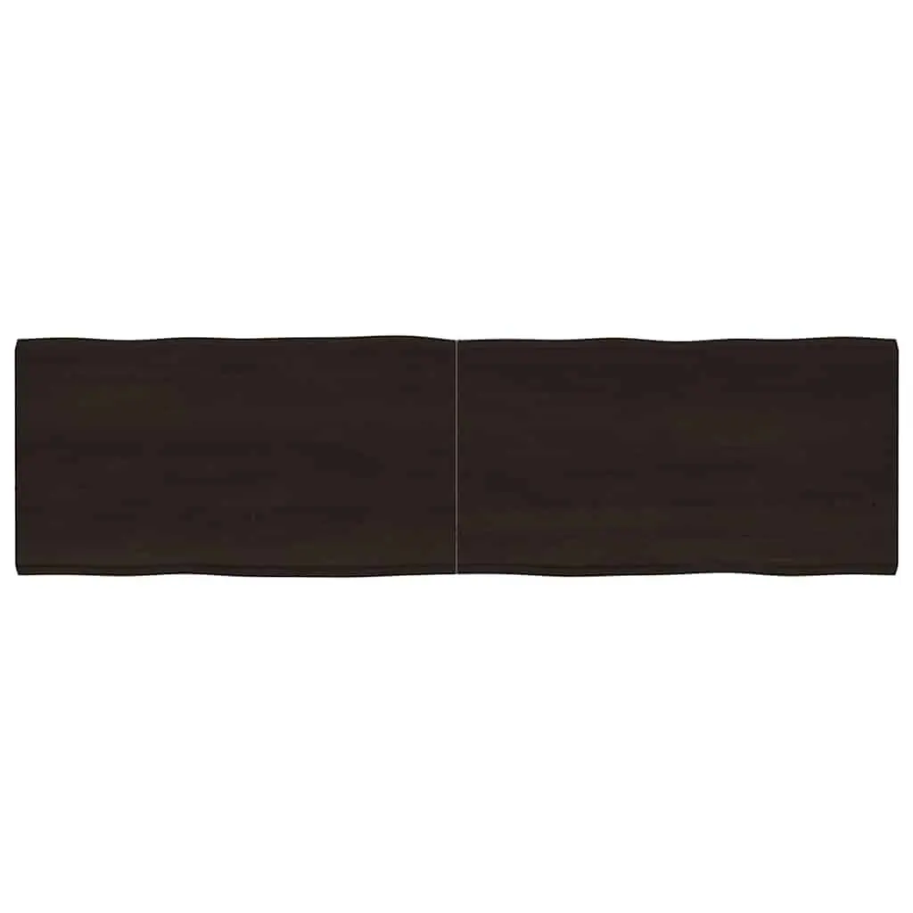 Solid Oak Foldable Wooden Table Top Live Edge Brown 180x50cm