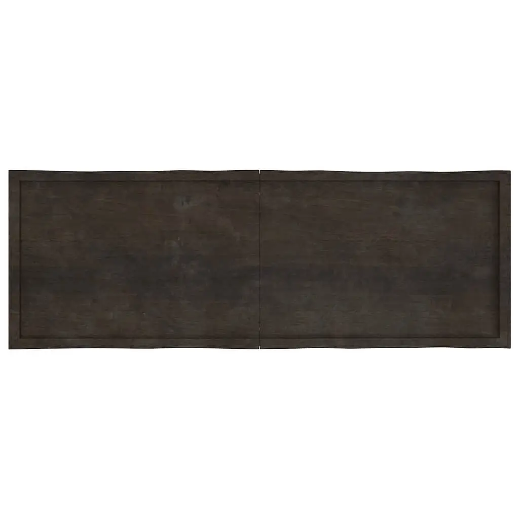 Solid Oak Foldable Table Top Live Edge Dark Brown 180x60cm