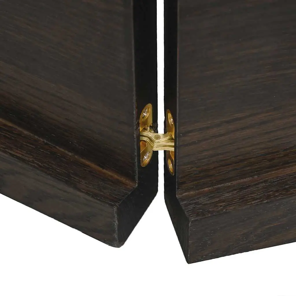 Solid Oak Foldable Table Top Live Edge Dark Brown 180x60cm