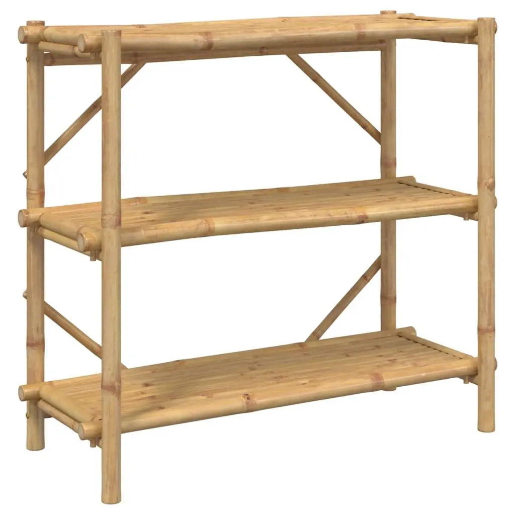 Bamboo Storage Shelf Brown 100x40x90 cm 3-Tier Open Display Bookcase Organiser