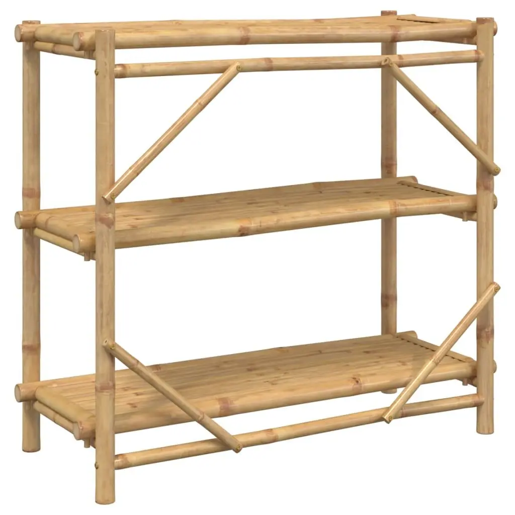 Bamboo Storage Shelf Brown 100x40x90 cm 3-Tier Open Display Bookcase Organiser