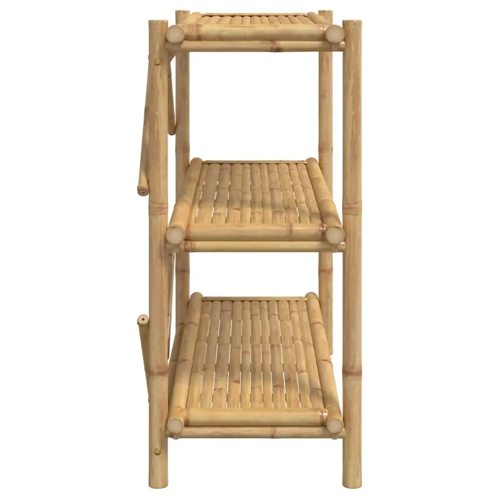 Bamboo Storage Shelf Brown 100x40x90 cm 3-Tier Open Display Bookcase Organiser