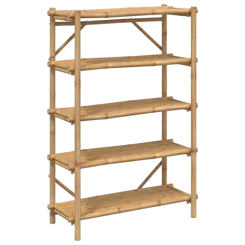 5-Layer Bamboo Storage Shelf 100x40x150 cm Open Shelving Organiser Brown