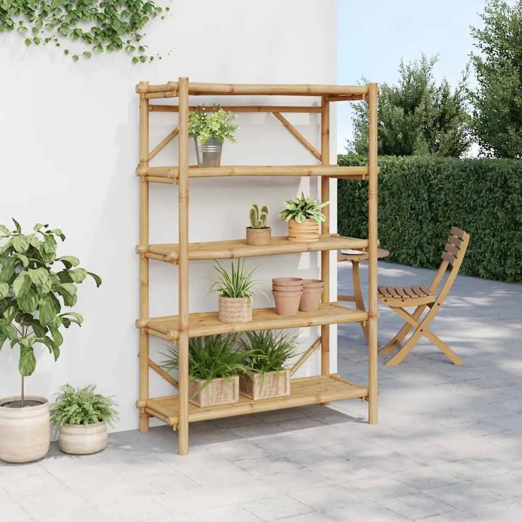 5-Layer Bamboo Storage Shelf 100x40x150 cm Open Shelving Organiser Brown