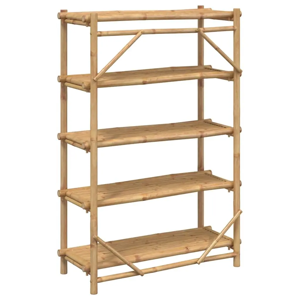 5-Layer Bamboo Storage Shelf 100x40x150 cm Open Shelving Organiser Brown