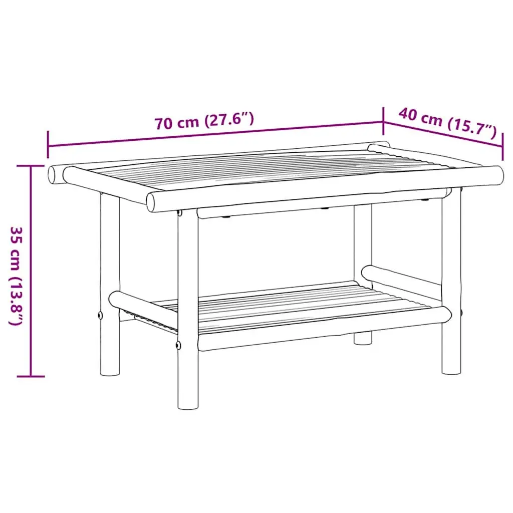 Bamboo Coffee Table 70x40x35 cm in Brown