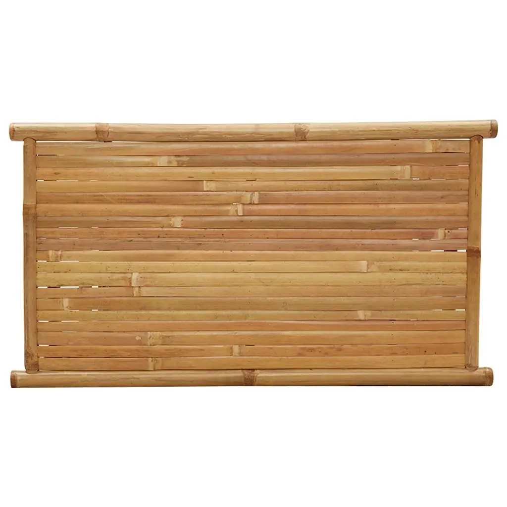 Brown Bamboo Slat Coffee Table with Storage