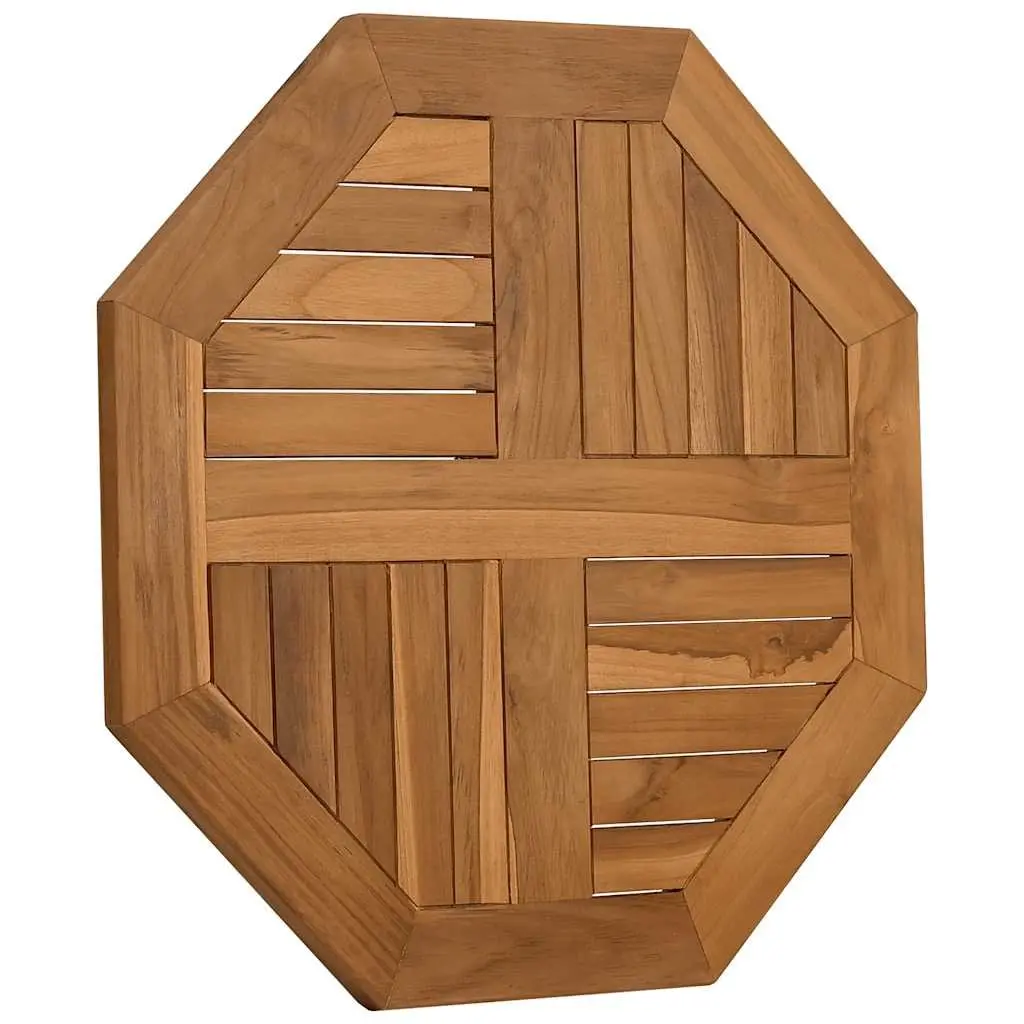 Octagonal Wooden Table Top Brown 60x60cm Solid Teak Garden Dining Replacement Parasol