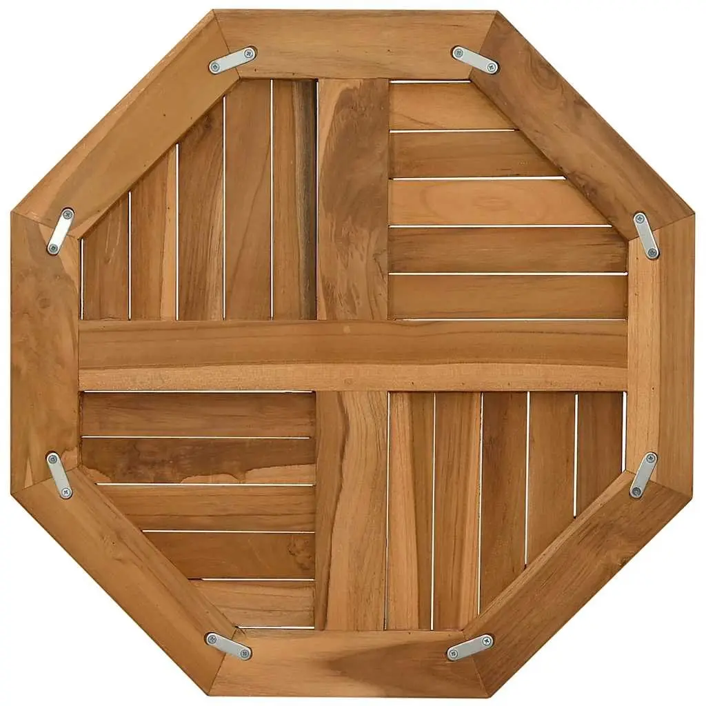 Octagonal Wooden Table Top Brown 60x60cm Solid Teak Garden Dining Replacement Parasol