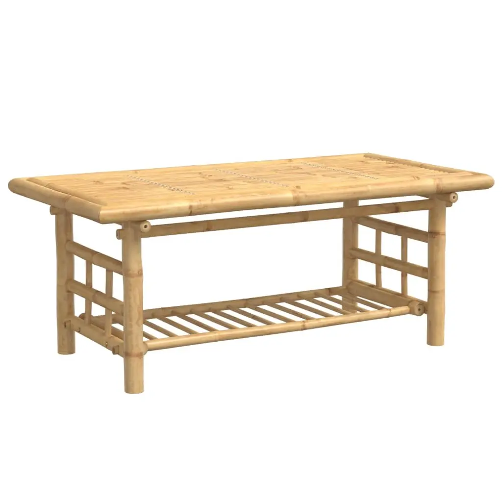 Bamboo Coffee Table Brown 110x55x45 cm with Storage