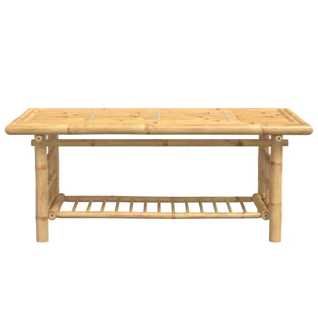 Bamboo Coffee Table Brown 110x55x45 cm with Storage
