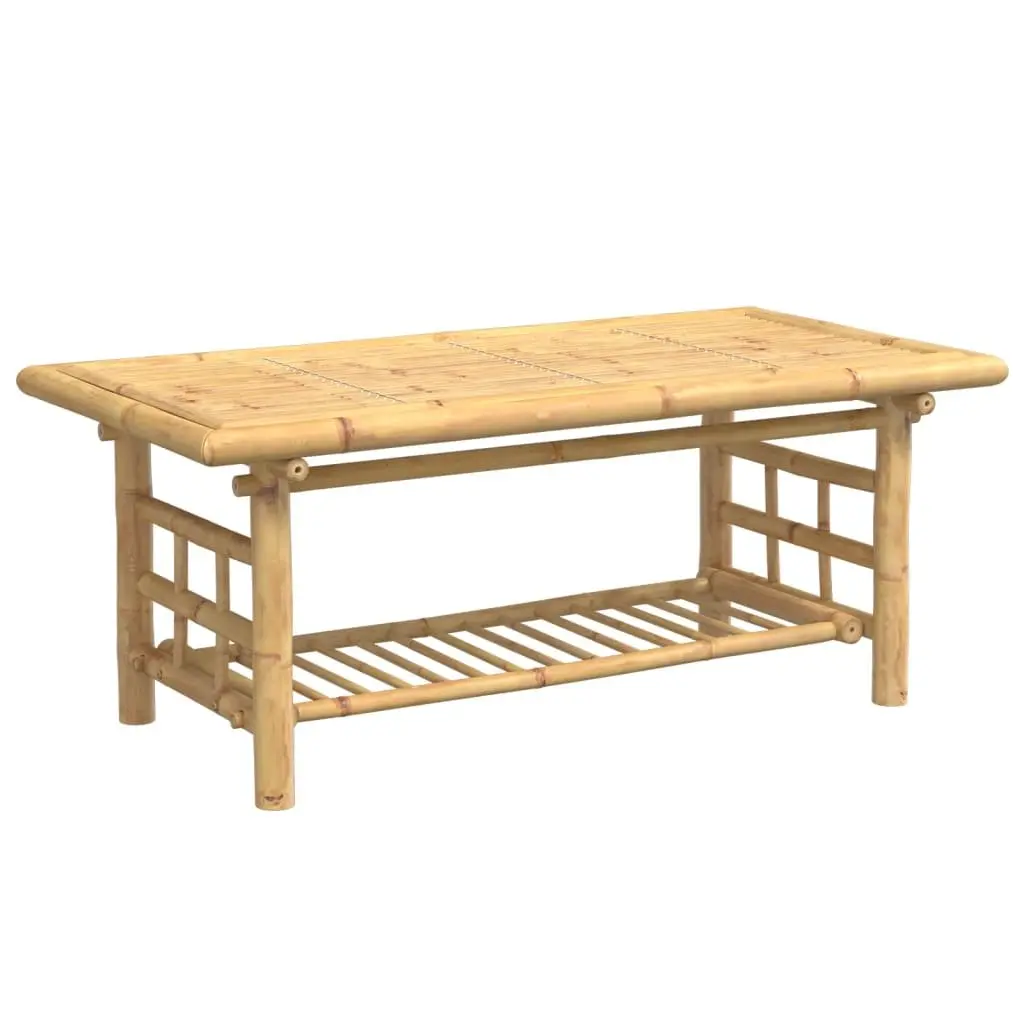 Bamboo Coffee Table Brown 110x55x45 cm with Storage