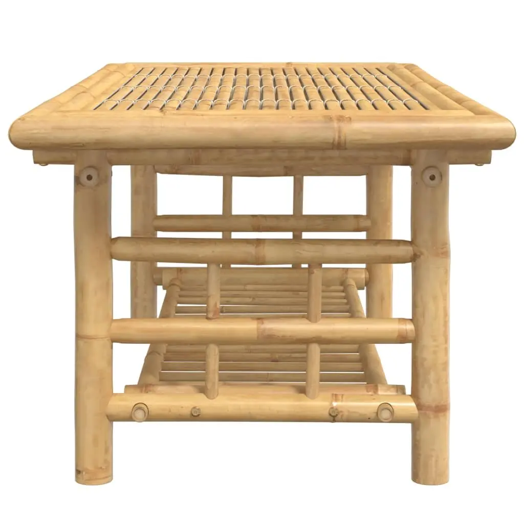 Bamboo Coffee Table Brown 110x55x45 cm with Storage