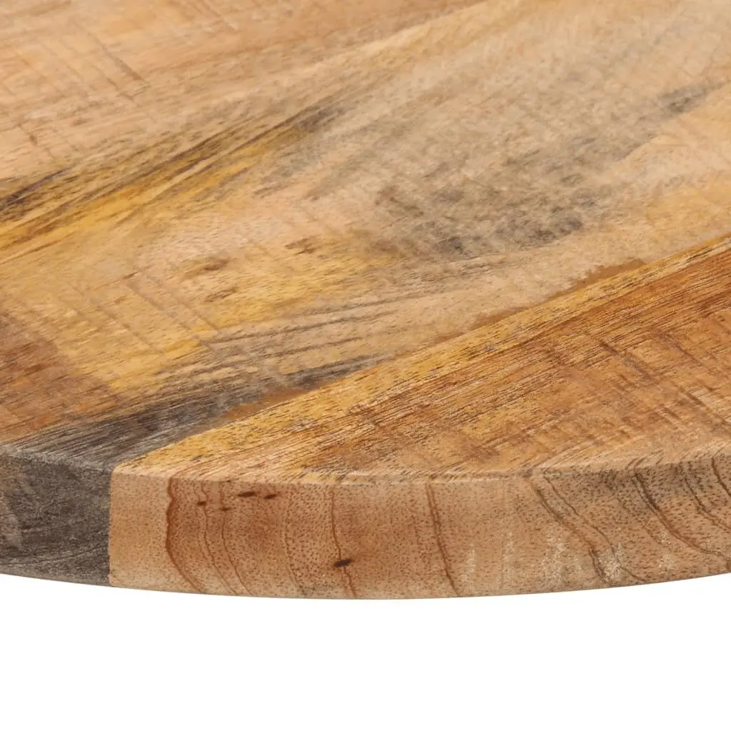 Round Wooden Table Top 50cm Diameter Solid Mango Wood Rustic Brown Tabletop