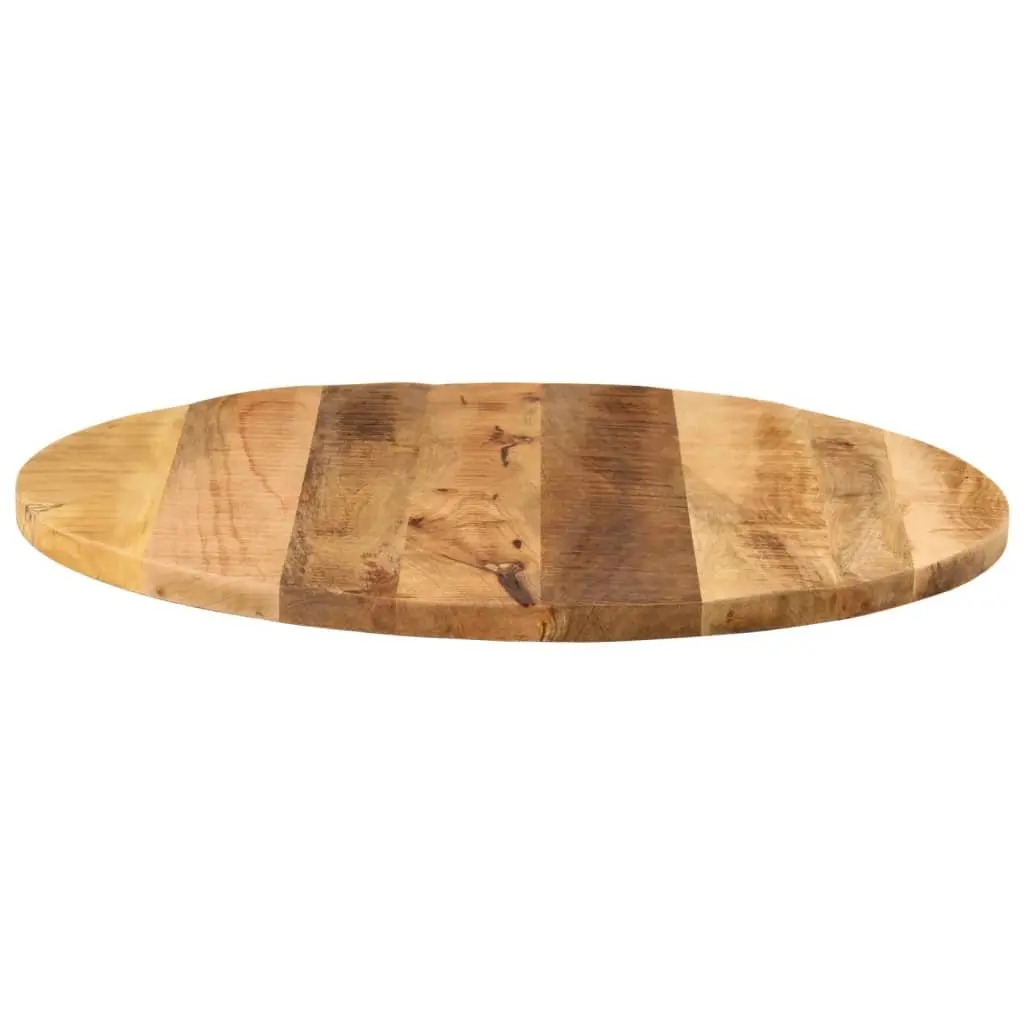 Round Wooden Table Top Ø 70cm Solid Mango Wood Rustic Replacement Tabletop