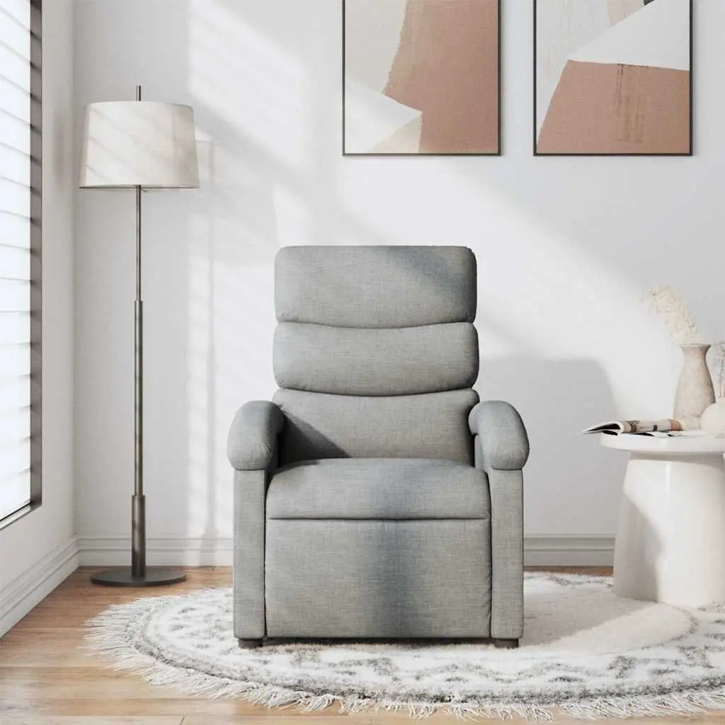Grey Fabric Massage Recliner Chair with 6 Vibration Points