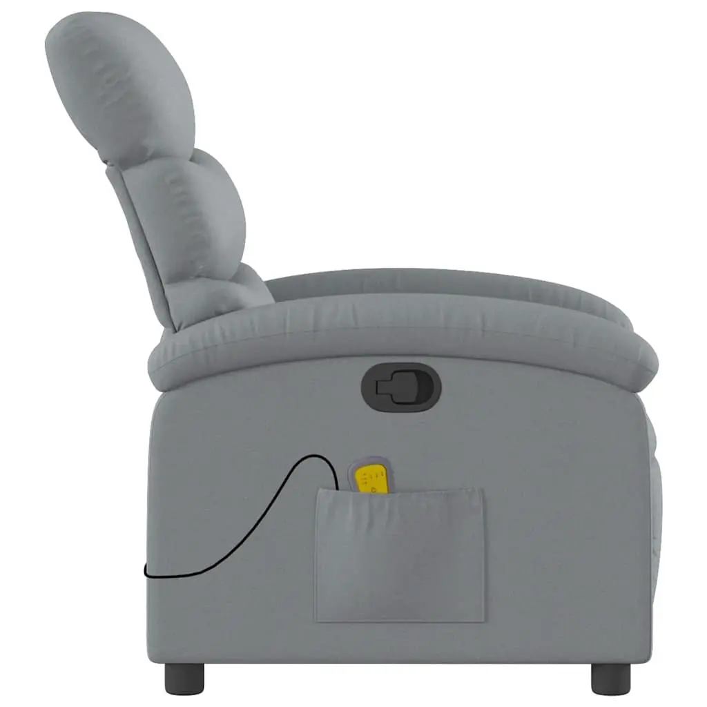Grey Fabric Massage Recliner Chair with 6 Vibration Points