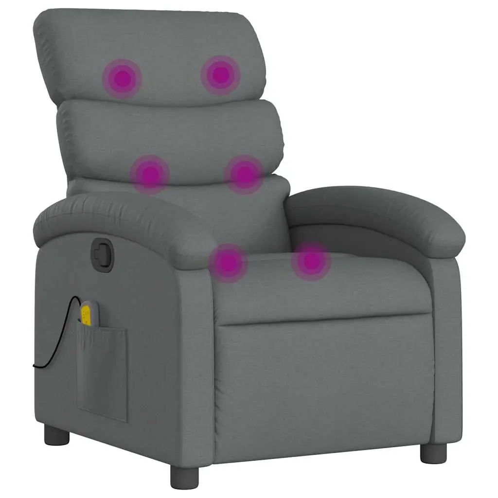Grey Fabric Massage Recliner Chair with Vibration