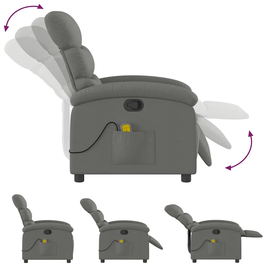 Grey Fabric Massage Recliner Chair with Vibration