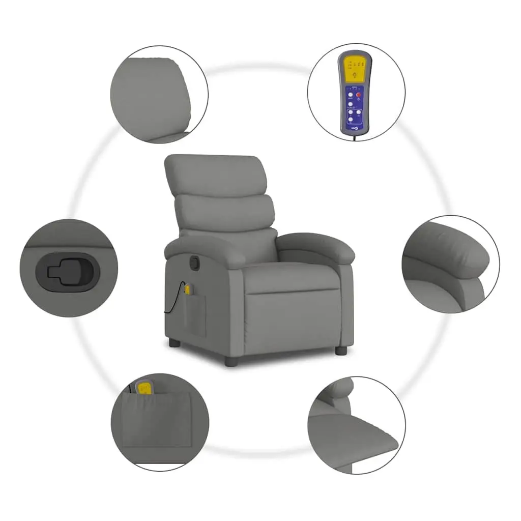 Grey Fabric Massage Recliner Chair with Vibration