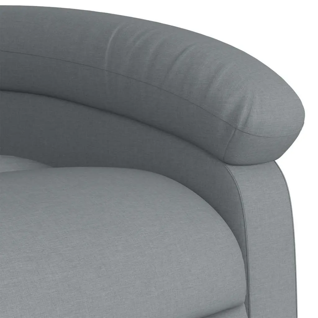 Massage Recliner Chair Light Grey Fabric Manual Recline 6 Vibration Points