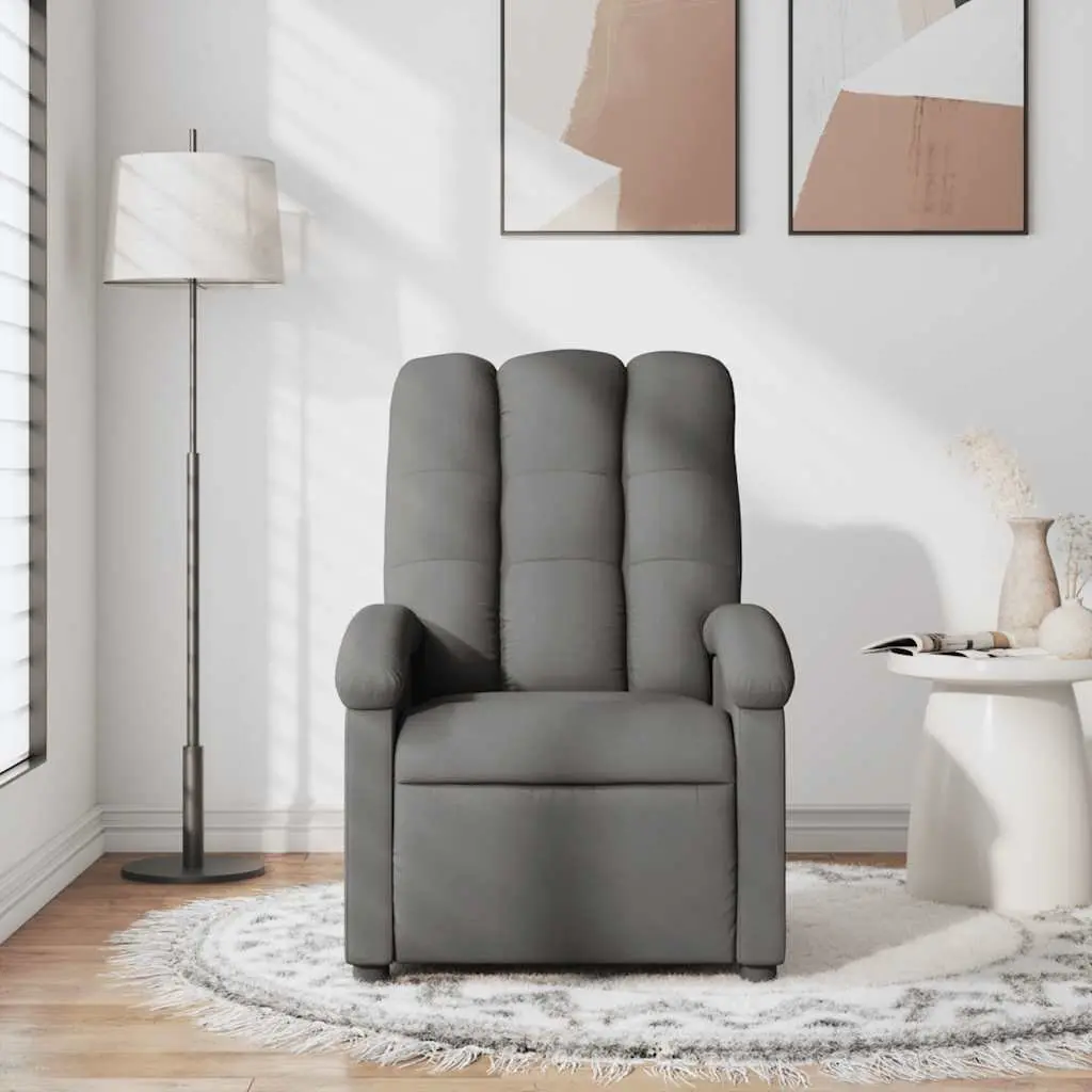 Grey Fabric Massage Recliner Chair with 6 Vibration Points