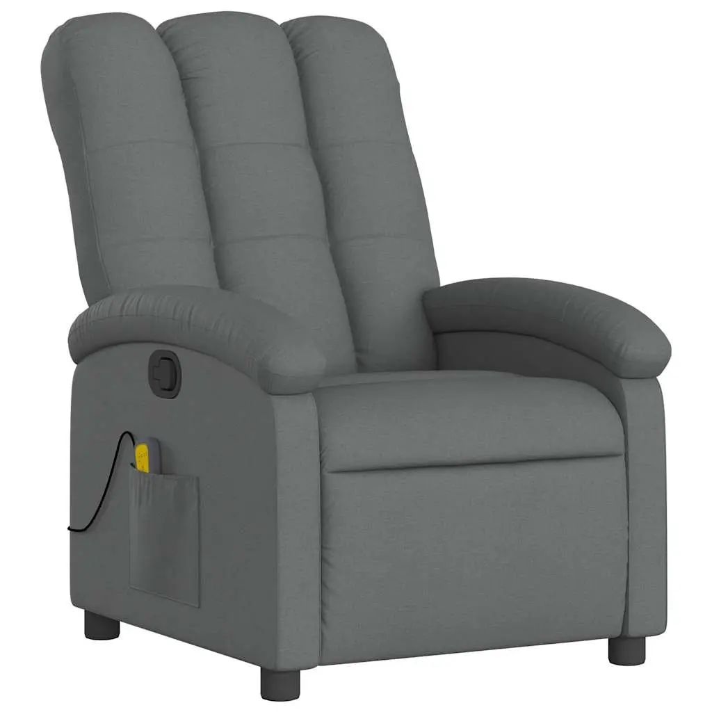 Grey Fabric Massage Recliner Chair with 6 Vibration Points