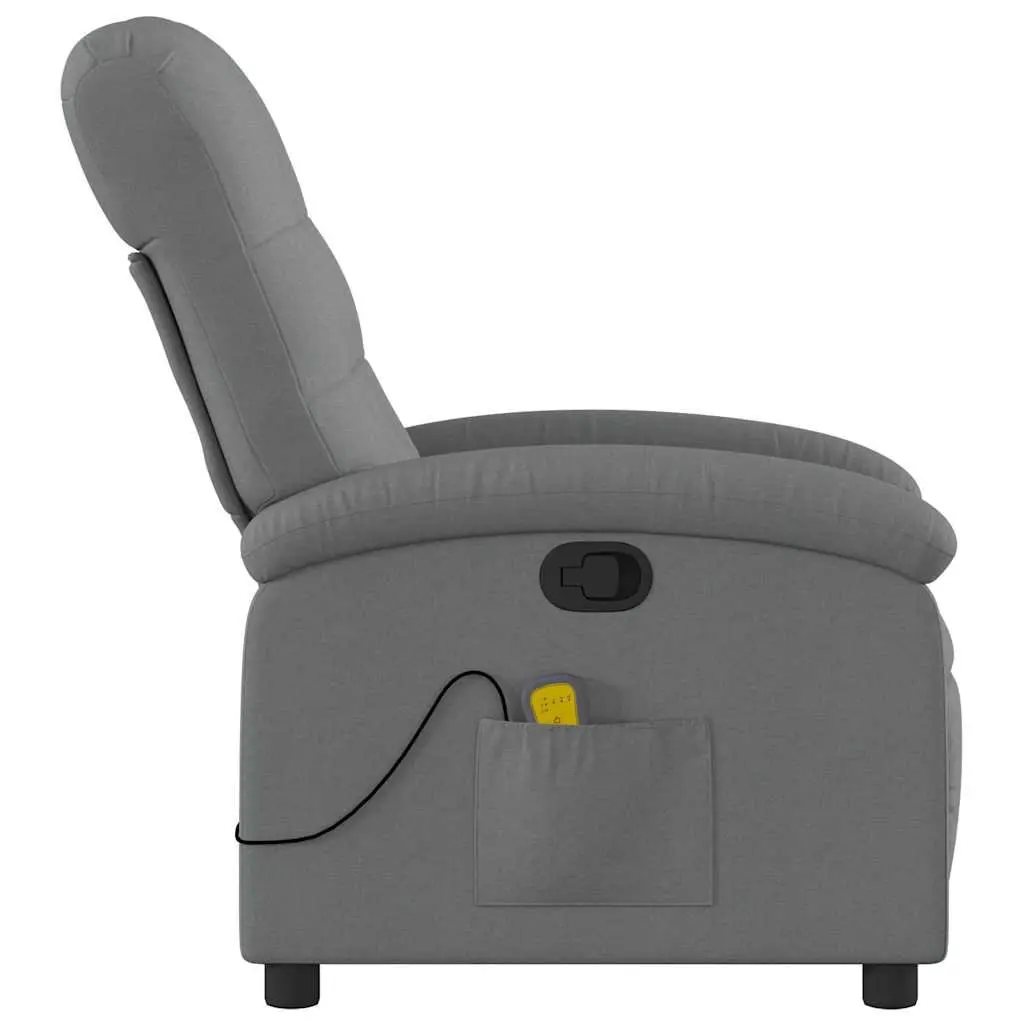 Grey Fabric Massage Recliner Chair with 6 Vibration Points