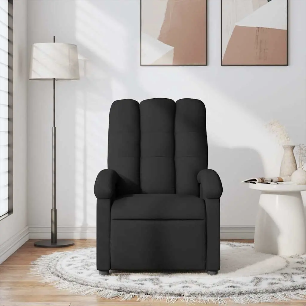 Black Fabric Massage Recliner Chair with Vibration Points