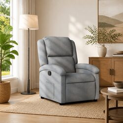 Grey Fabric Manual Reclining Chair for Cozy Living Spaces