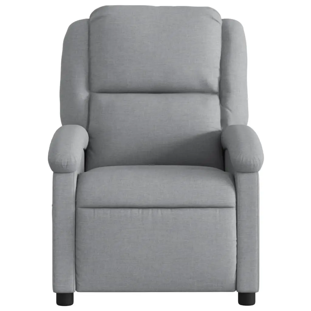 Recliner Chair Manual Reclining Grey Fabric Lounge Seat Adjustable 135 Degrees
