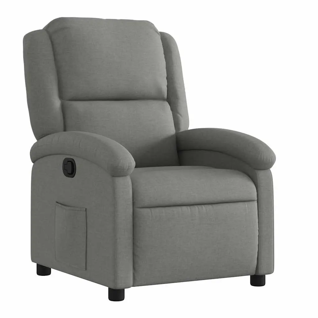 Grey Fabric Recliner Chair with Footrest