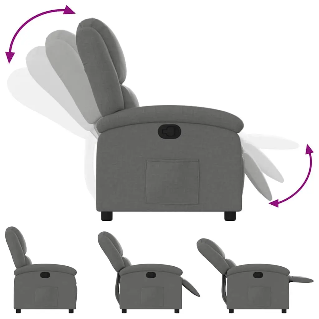 Grey Fabric Recliner Chair with Footrest