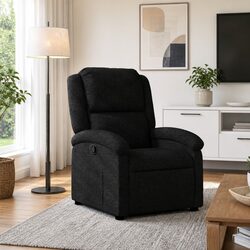 Cozy Black Fabric Recliner Chair for Relaxation