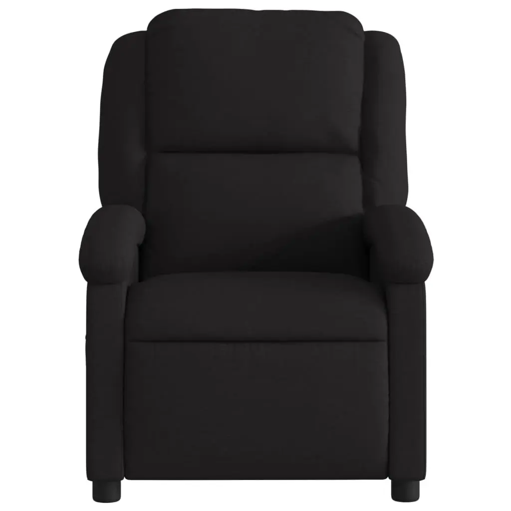 Recliner Chair Black Fabric Manual Reclining Armchair