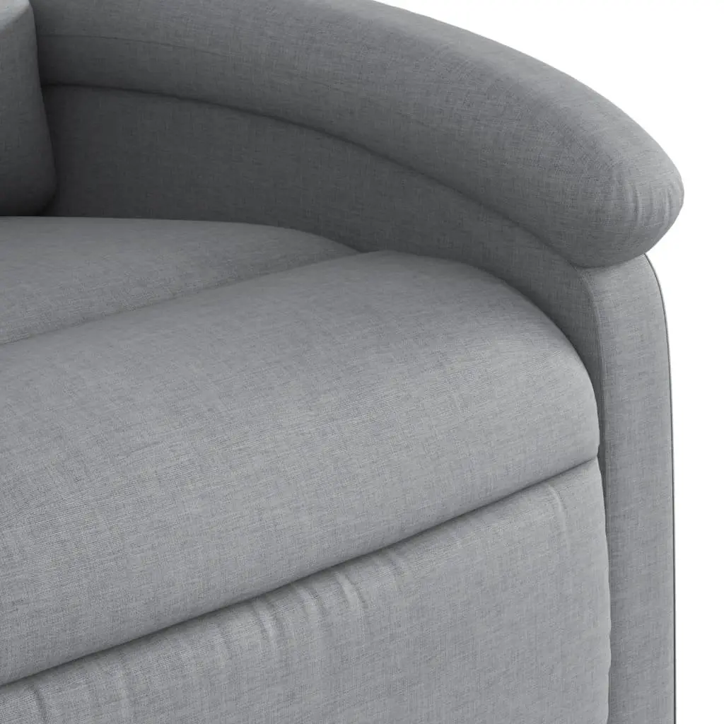 Massage Recliner Chair Light Grey Fabric Manual Reclining Armchair Vibration 6 Points