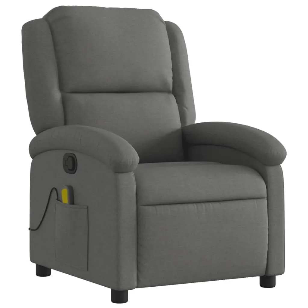 Grey Fabric Manual Recline Massage Recliner Chair