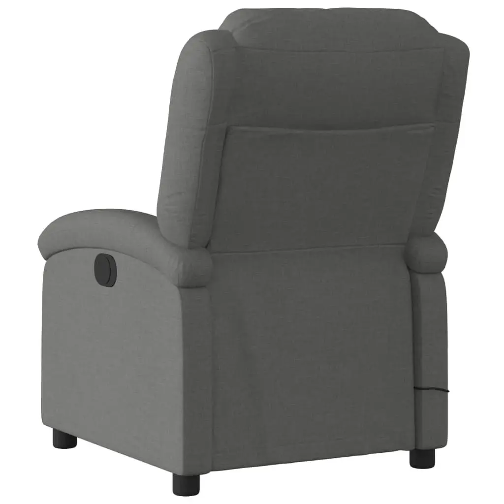 Grey Fabric Manual Recline Massage Recliner Chair