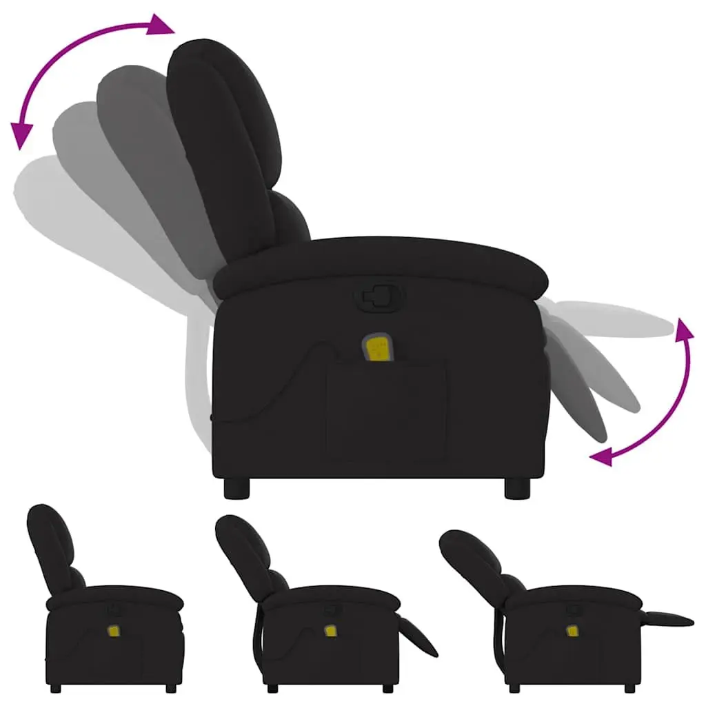 Black Fabric Massage Recliner Chair with Manual Recline