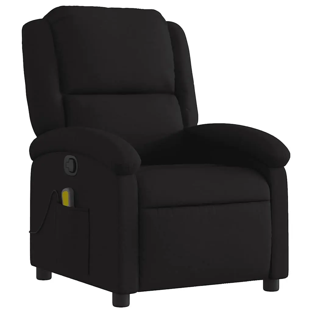 Black Fabric Massage Recliner Chair with Manual Recline