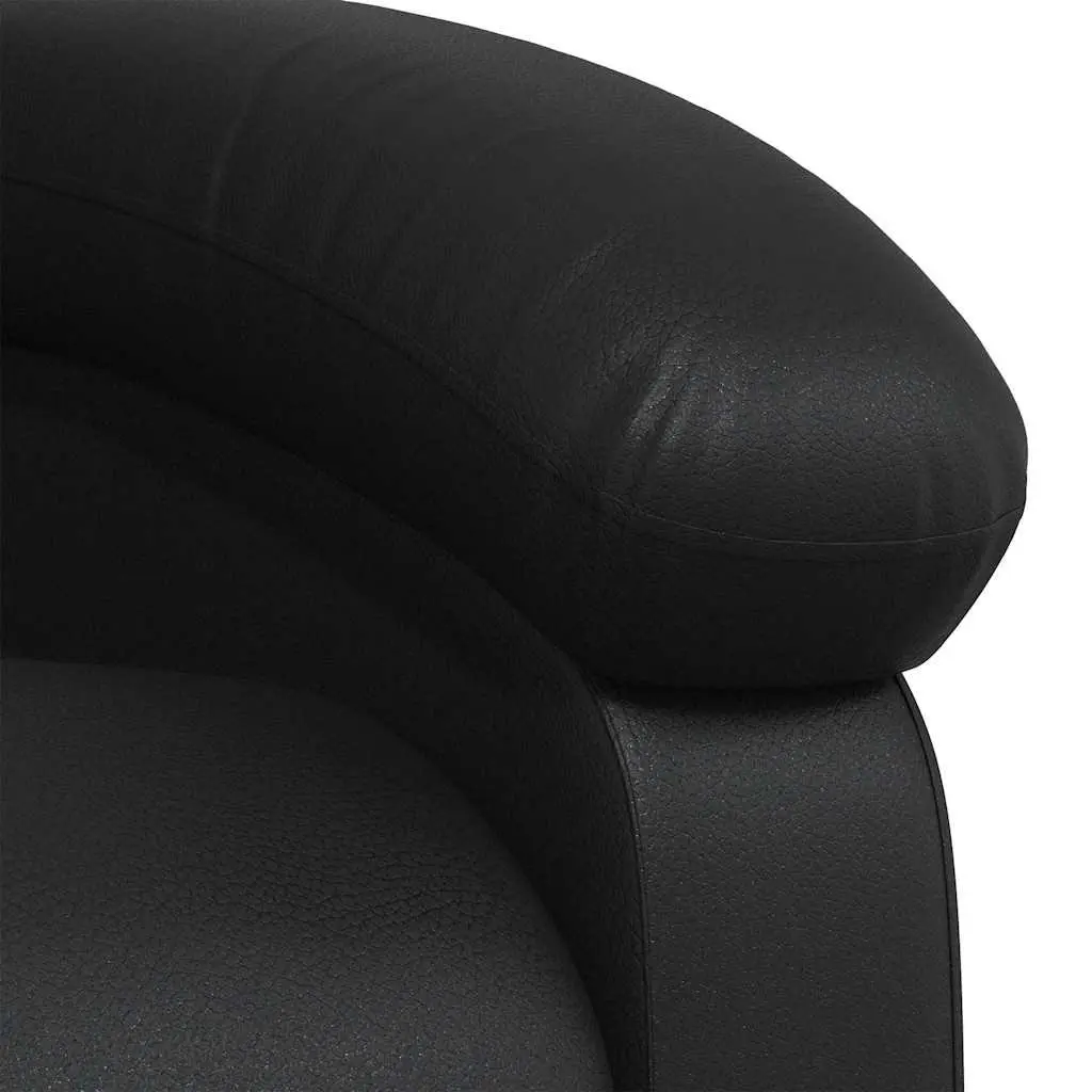 Recliner Chair Black Faux Leather Manual Reclining Armchair